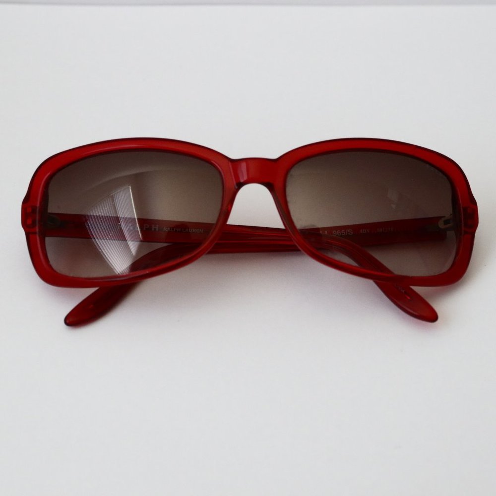 Ralph Lauren Red Rectangular Retro Sunglasses